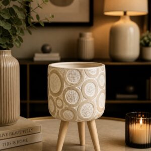 Halka desen saksı 10 cm silikon kalıp